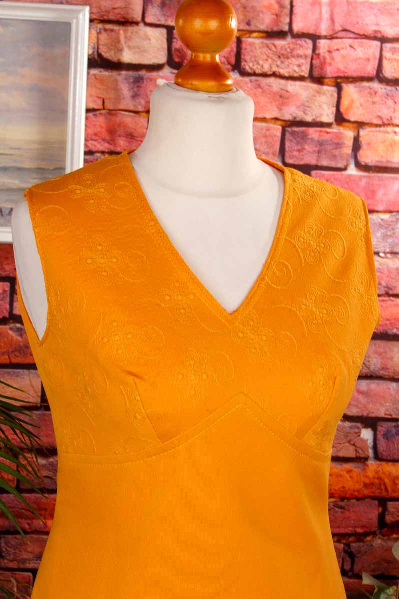60s Disco Minikleid orange