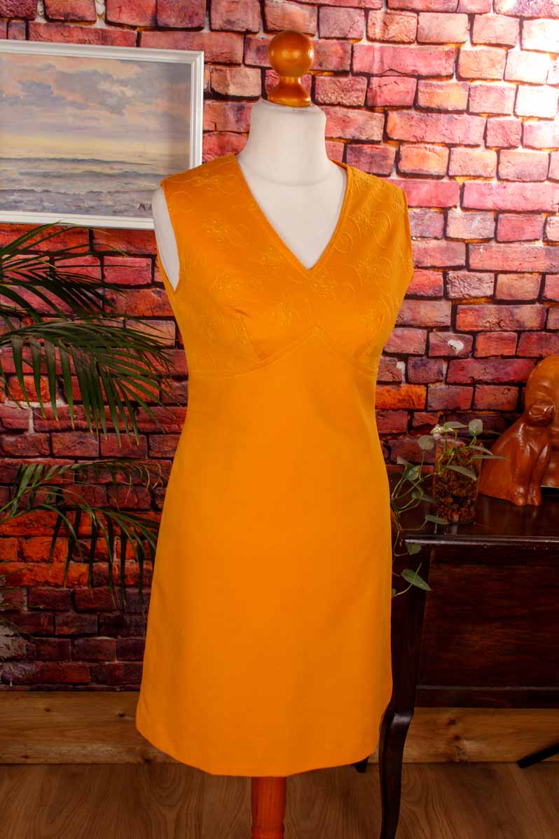 60s Disco Minikleid orange