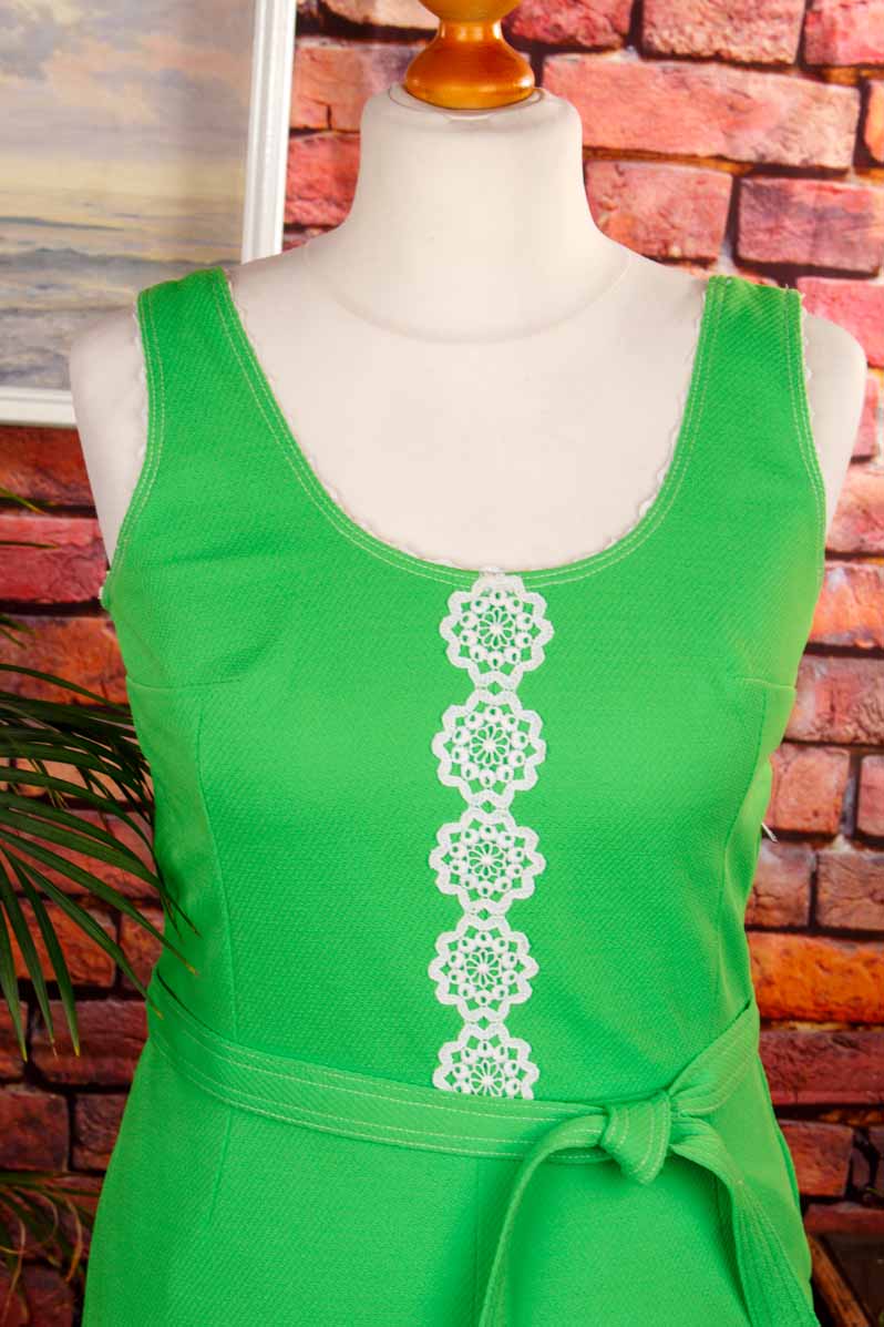 70s Minikleid neongrün
