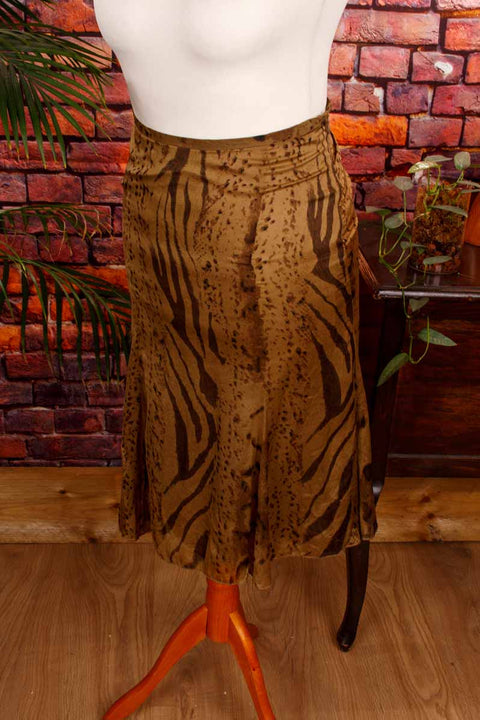 leichter Seidenrock animal print