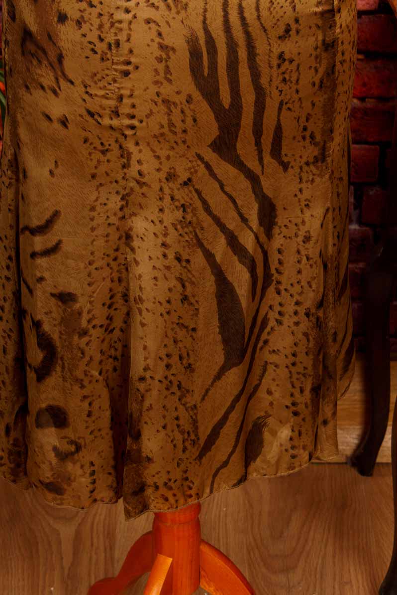 leichter Seidenrock animal print