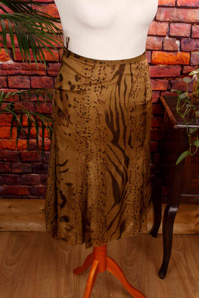 leichter Seidenrock animal print