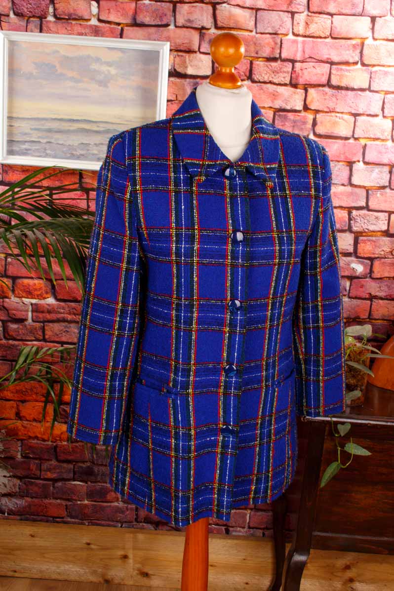 blauer Longblazer Wollmix