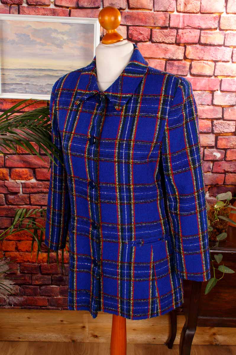 blauer Longblazer Wollmix