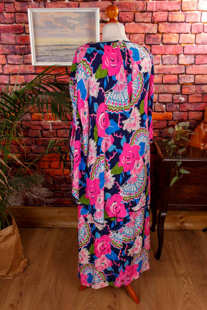 Boho Seidenkleid neon bunt