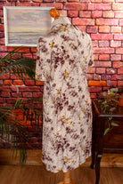 60s Seidenkleid braun Blumen