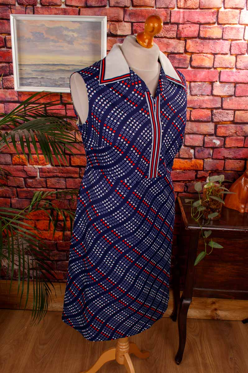 Disco Kleid blau Punkte