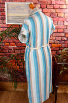 Hauskleid Streifenmuster blau