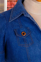 70s Denim Kleid blau