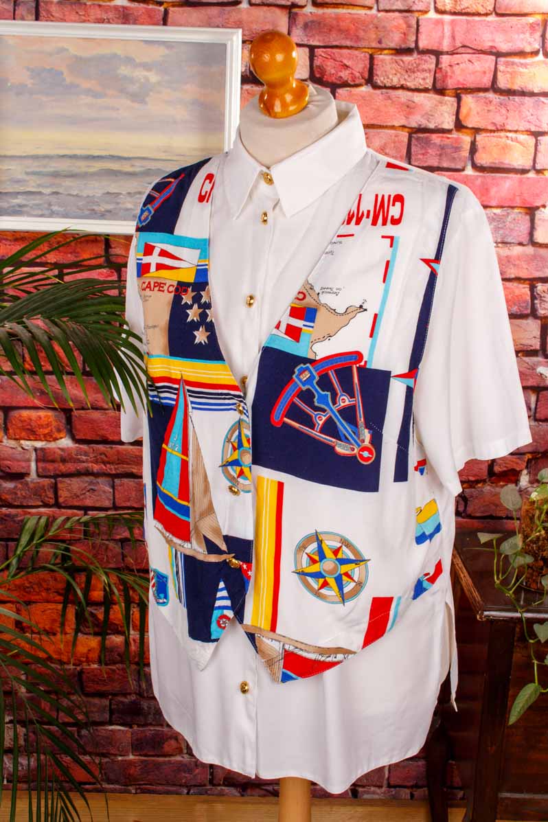 maritime Statement Bluse mit Weste