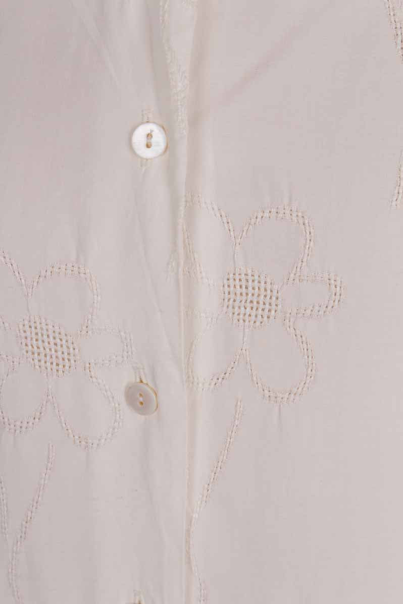 Boho Bluse weiß Viskose bestickt