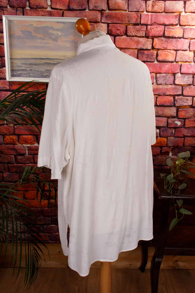 Boho Bluse weiß Viskose bestickt