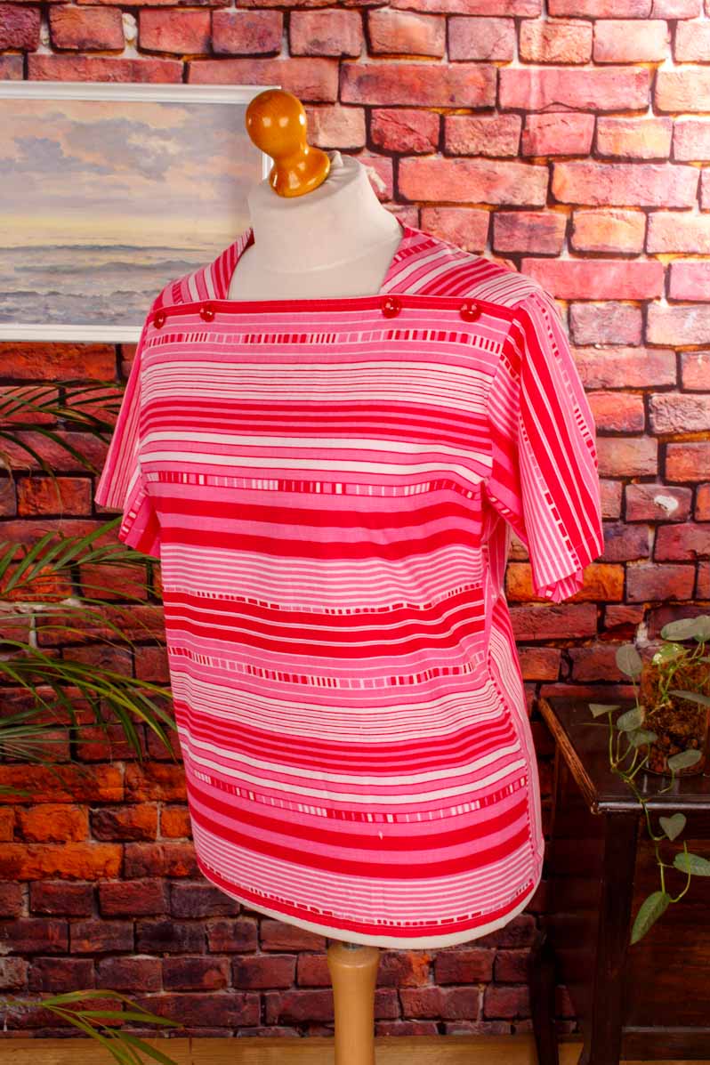 DDR Top pink Streifen