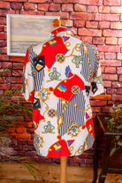 Vintage Viskosebluse maritim