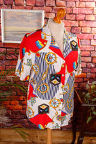 Vintage Viskosebluse maritim