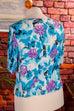 80s Viskosebluse blau Blumen