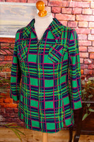 70s Disco Blusenjacke grün