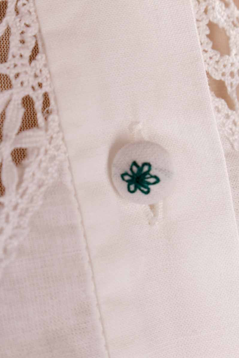 Cottage Core Bluse weiß Spitze