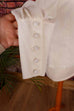 60s Bluse creme Stehkragen