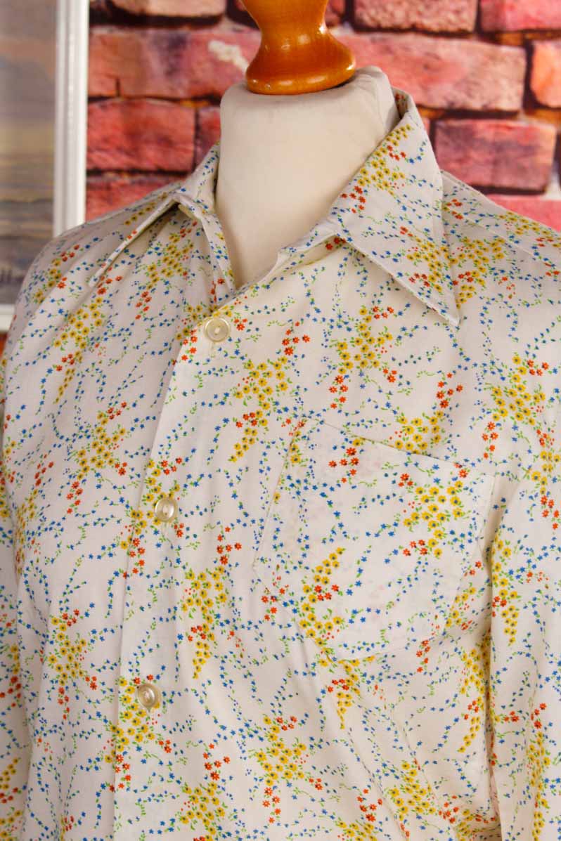 70s Disco Hemd Blümchen