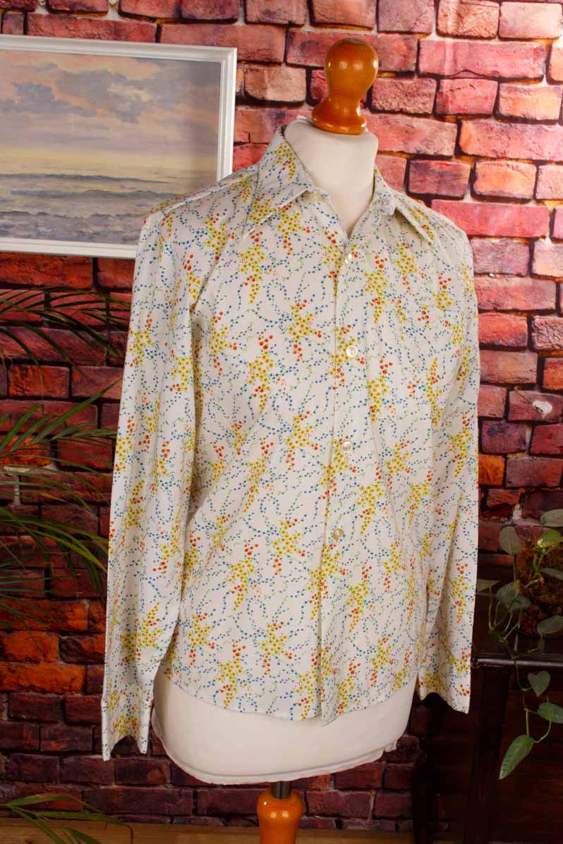 70s Disco Hemd Blümchen