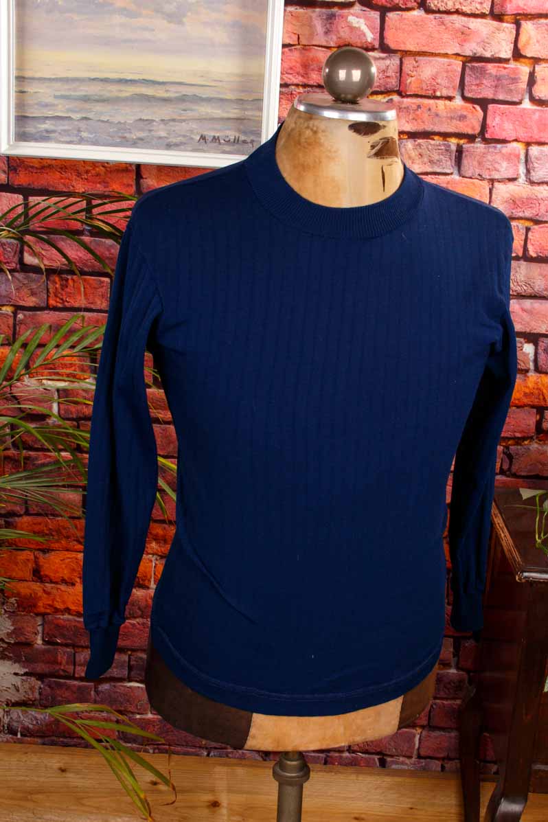 60s Nylon Pulli blau