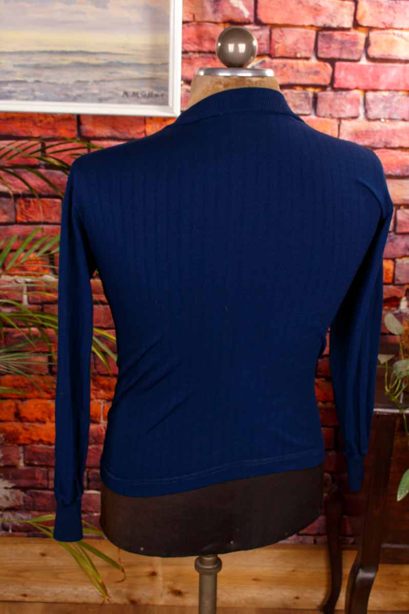 60s Nylon Pulli blau
