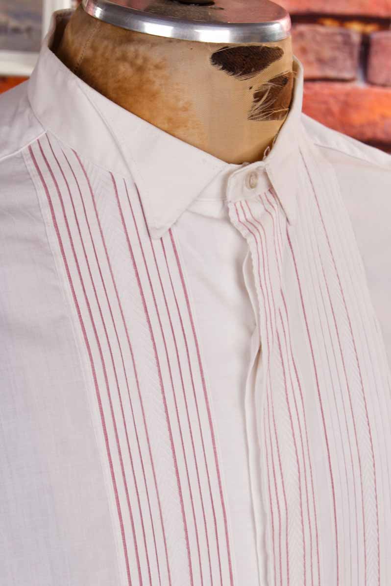 Vintage Smokinghemd weiß rot Streifen