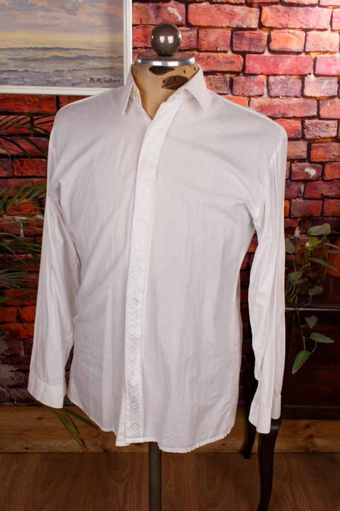 Vintage Smokinghemd weiß