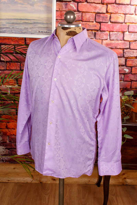 70s Disco Hemd lila Muster