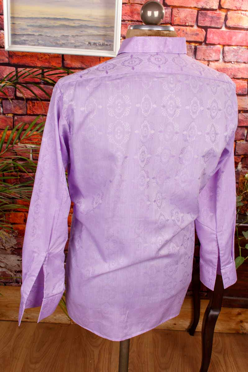 70s Disco Hemd lila Muster