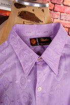 70s Disco Hemd lila Muster