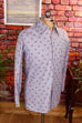 70s Disco Hemd blau Muster