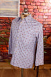 70s Disco Hemd blau Muster