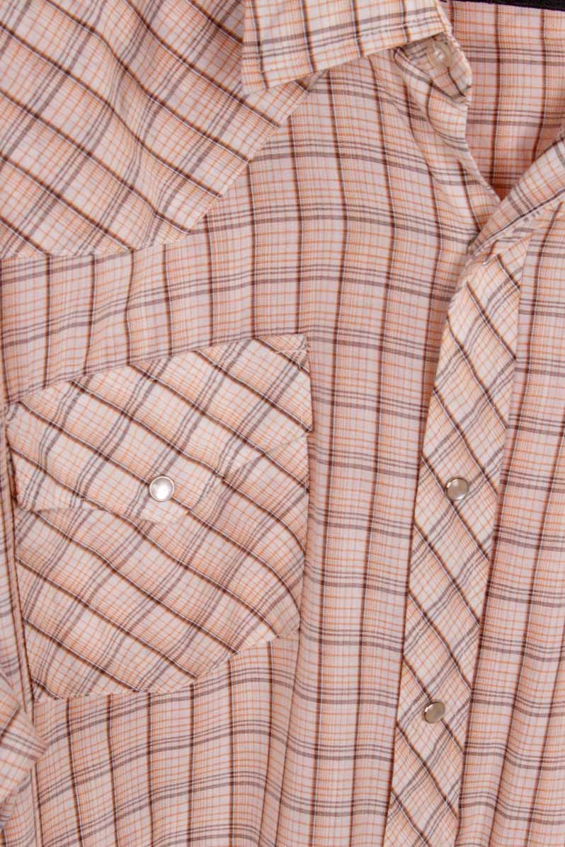 70s Westernhemd beige kariert