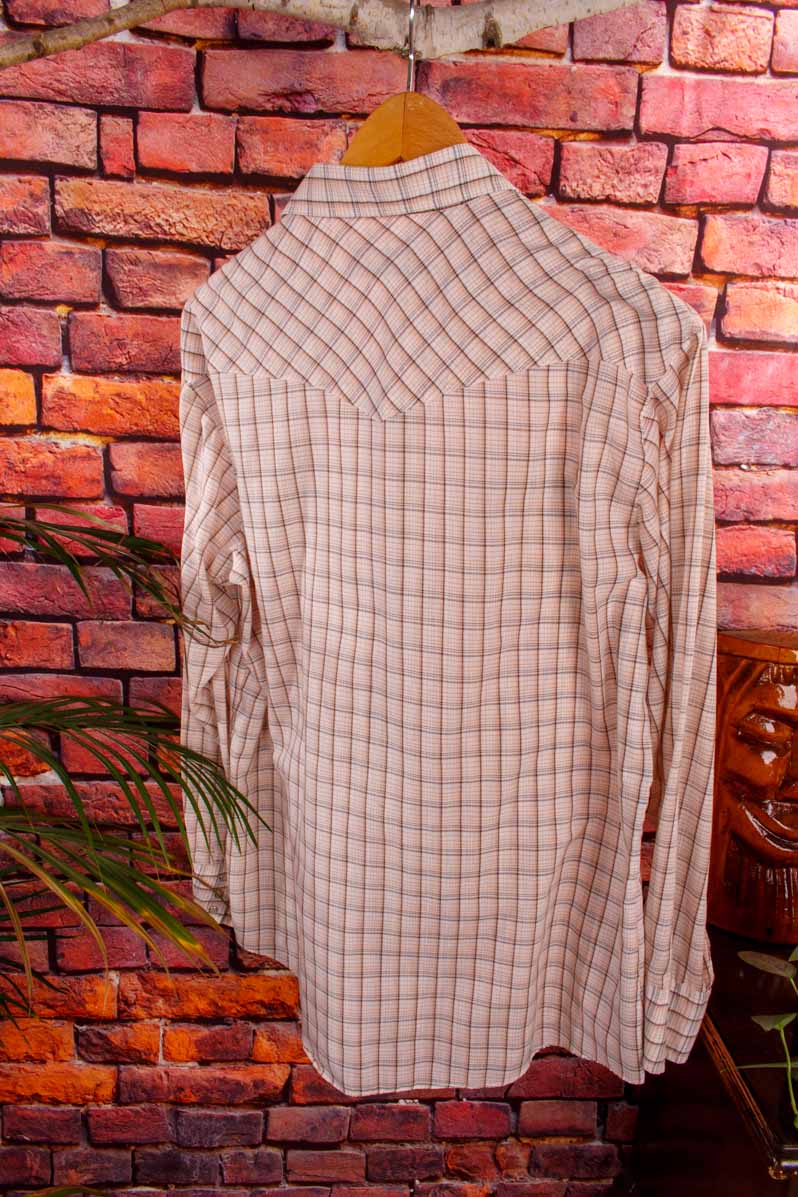 70s Westernhemd beige kariert