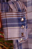 70er Westernhemd blau kariert