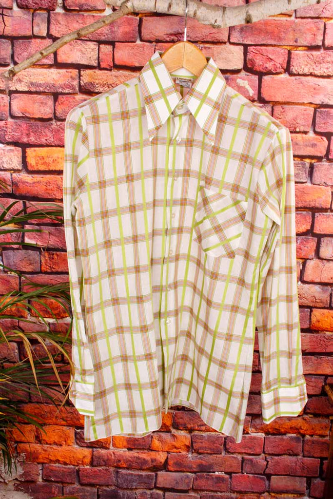 70er Jahre Hemd grün kariert