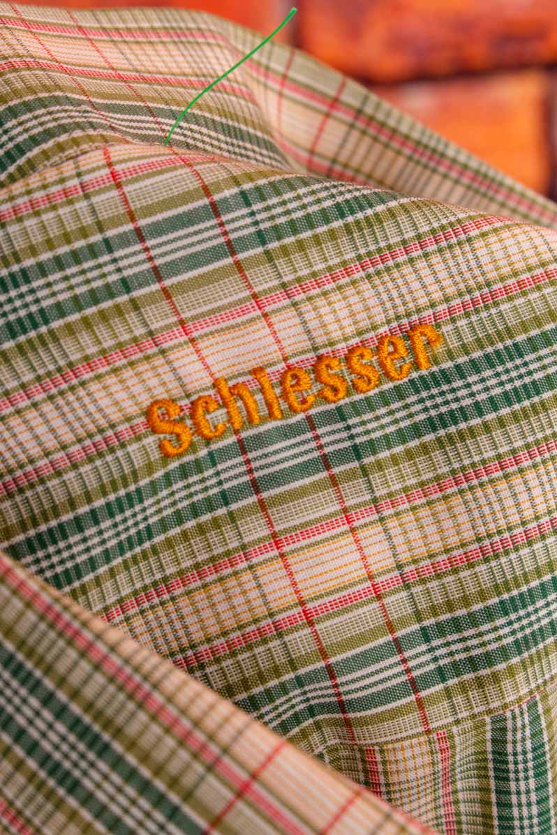 70s Schiesser Hemd grün kariert