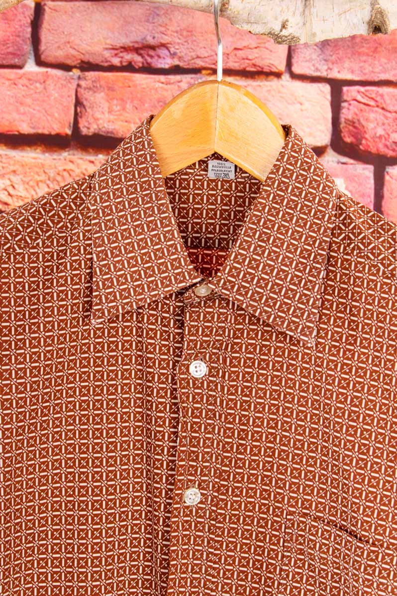 70s Baumwolle Hemd braun Muster
