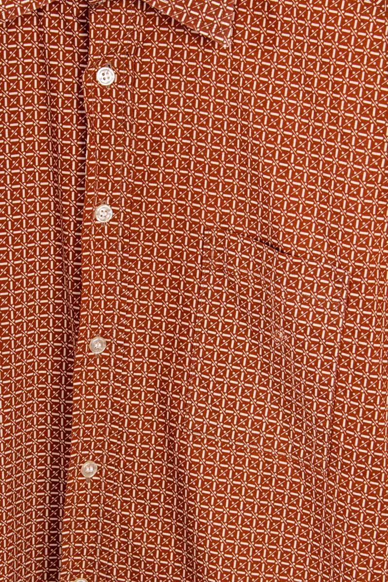 70s Baumwolle Hemd braun Muster