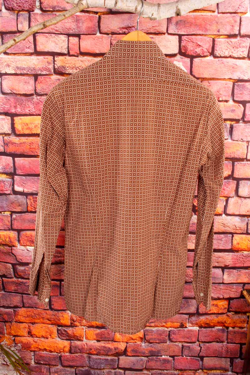 70s Baumwolle Hemd braun Muster