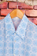 70s Hemd blau Muster