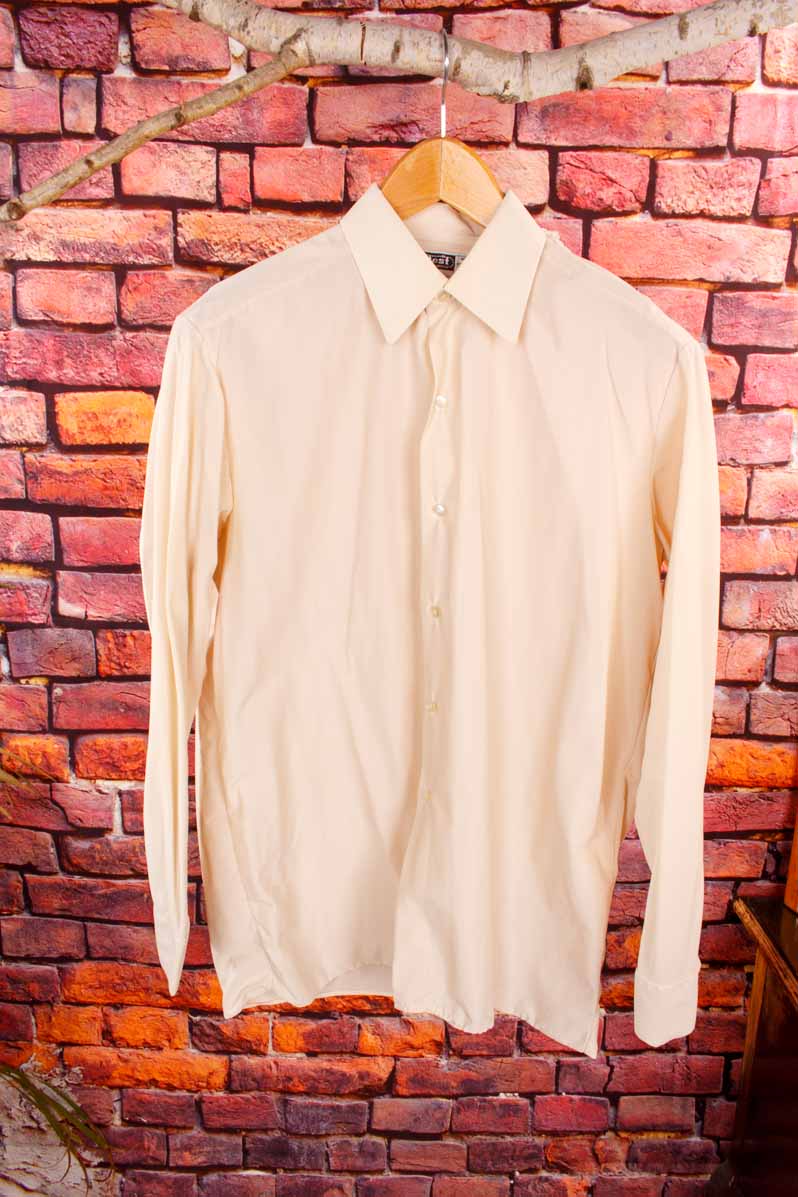 70s Nylon Hemd beige
