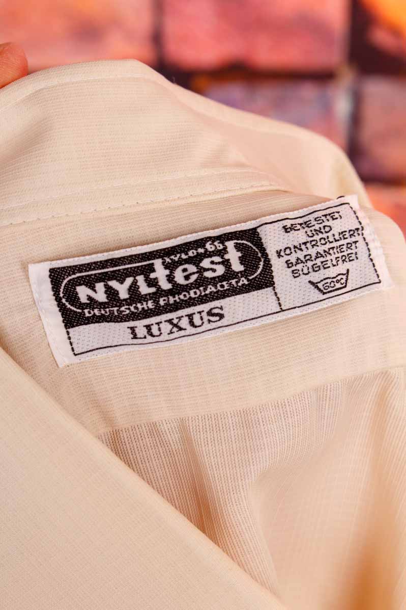 70s Nylon Hemd beige