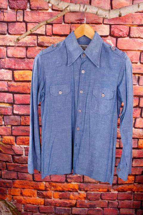 70s Denim Shirt blau