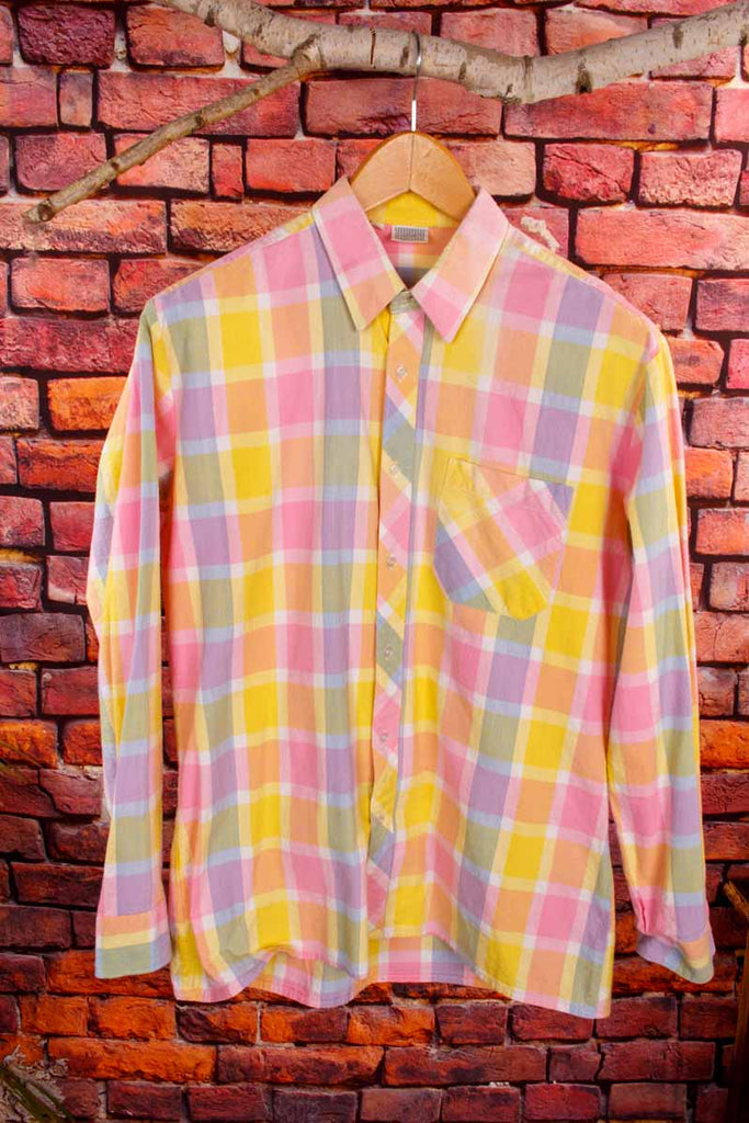 80s Flanell Hemd neon bunt