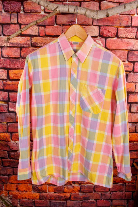 80s Flanell Hemd neon bunt