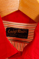 70s Kurzarm Hemd rot Streifen