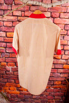 70s Kurzarm Hemd rot Streifen